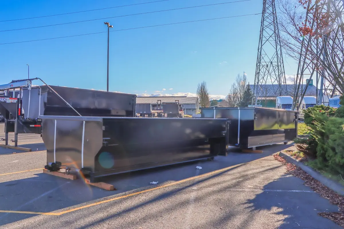 Roll-off dumpster ready for waste disposal at job site for Estate Cleanout Dumpster Rental in Burien